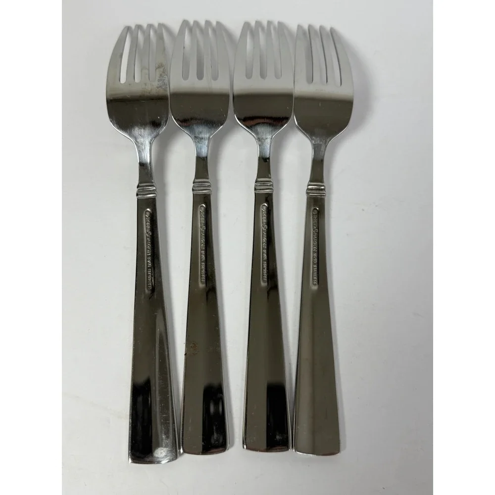 Reed Barton PERSPECTIVE 4 Dinner Forks Glossy 18/10 Stainless Steel Flatware #3